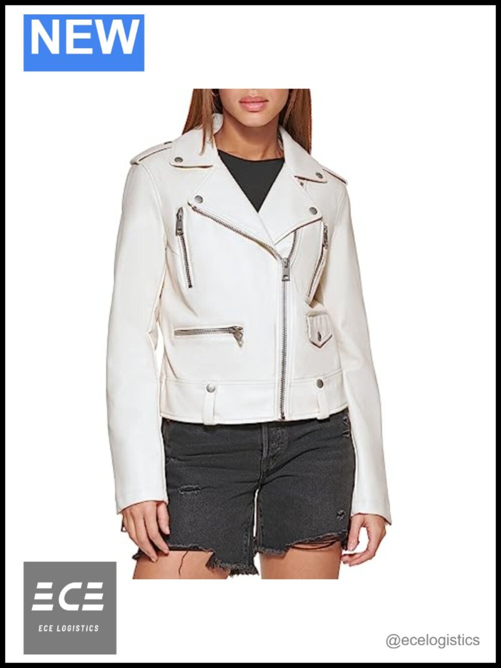 Faux Leather Motorcycle Jacket Asymmetrical Zip Moto Biker